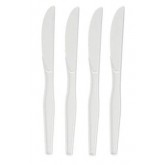 Empress Medium Weight White Plastic Disposable Knives - 1000 count